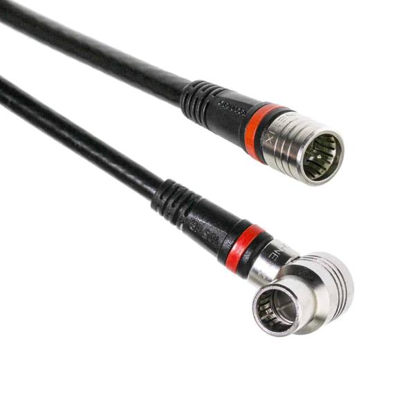 Technetix RLA++ Anschlusskabel F-Quick-Stecker Winkel zu F-Quick-Stecker – 4-Fach geschirmt, Klasse A++, 105dB, schwarz  – 3,0m